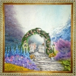 Картина маслом на холсте Сказочный сад на стену в раме