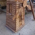 Мельница декоративная, млин из дерева