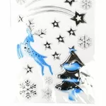 M19-570008, Новогодний набор наклеек 3D , универсальное, серебристый-б