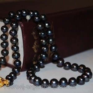 Ожерелье из черного морского жемчуга. 