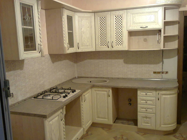 Кухня с фасадами из натурального дерева - Дуб SARF 4