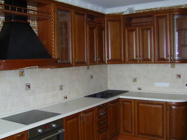 Кухня - фасады натуральное дерево Черешня ХВ 2