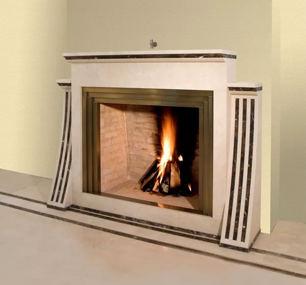 Камин из мрамора в интерьере.Киев. 5