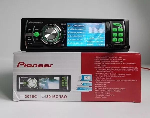 Pioneer 3016C ISO автомагнитола с дисплеем 3 дюйма,  USB входом.