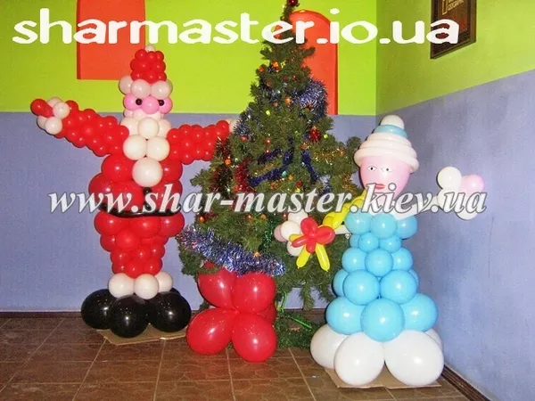 Воздушные шары на Новый год,  украшение помещений к Новому году.