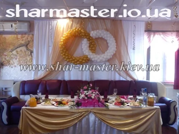 Украшение свадебного зала воздушными шарами Киев,  воздушные шары.