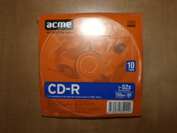 CD-R ACME 1pk диск 80min/700 52Х Paper Sleeves 10pcs. Диск MSTACM-108G