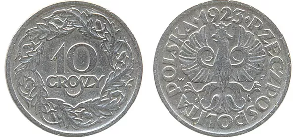 10 GROSZY 1923 год.