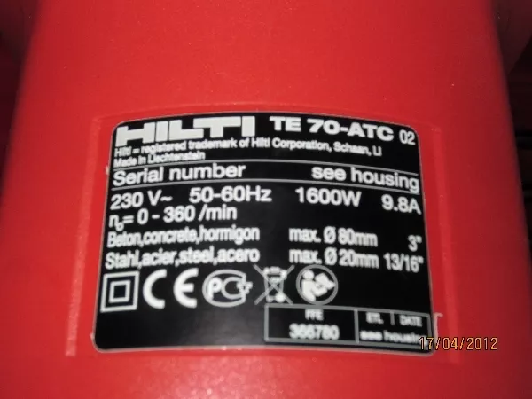 Hilti TE 70 ATC комбинированный перфоратор. 4