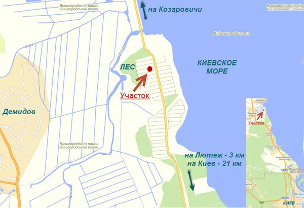 Продам участок возле Киевского МОРЯ с.Лютеж Киевской области 2