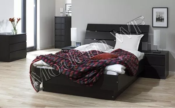 Двухспальная кровать Латте из натурального дерева