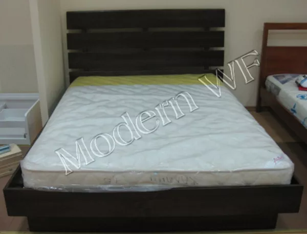 Двухспальная кровать Латте из натурального дерева 3