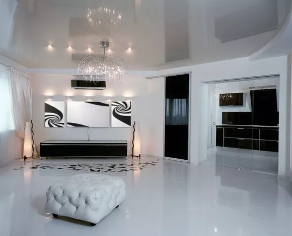 Модульная черно - белая картина маслом Водоворот,  триптих. Эксклюзив. Абстракция 2