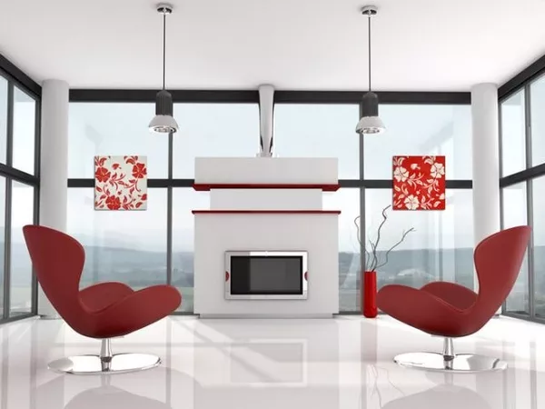 Эксклюзивная модульная картина маслом Красно - белая симфония,  диптих 3