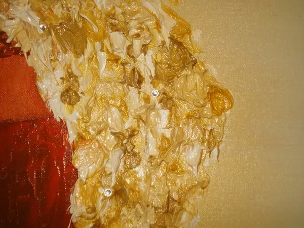 Картина маслом на холсте Золотые цветы 2