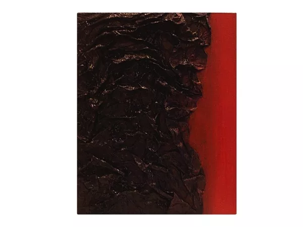 Авторская объемная картина маслом - Красное и черное (с эффектом 3D)