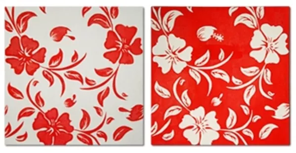 Эксклюзивная модульная картина маслом Красно - белая симфония,  диптих