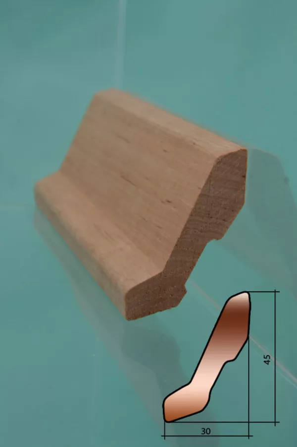 Европлинтус, плинтус из натурального дерева (дуб, сосна). 8