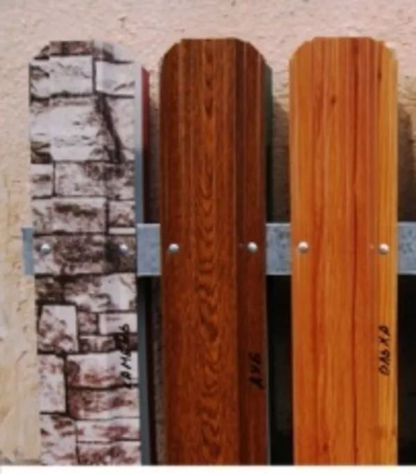 Штакетник металлический для забора под дерево(Золотой дуб, ольха)