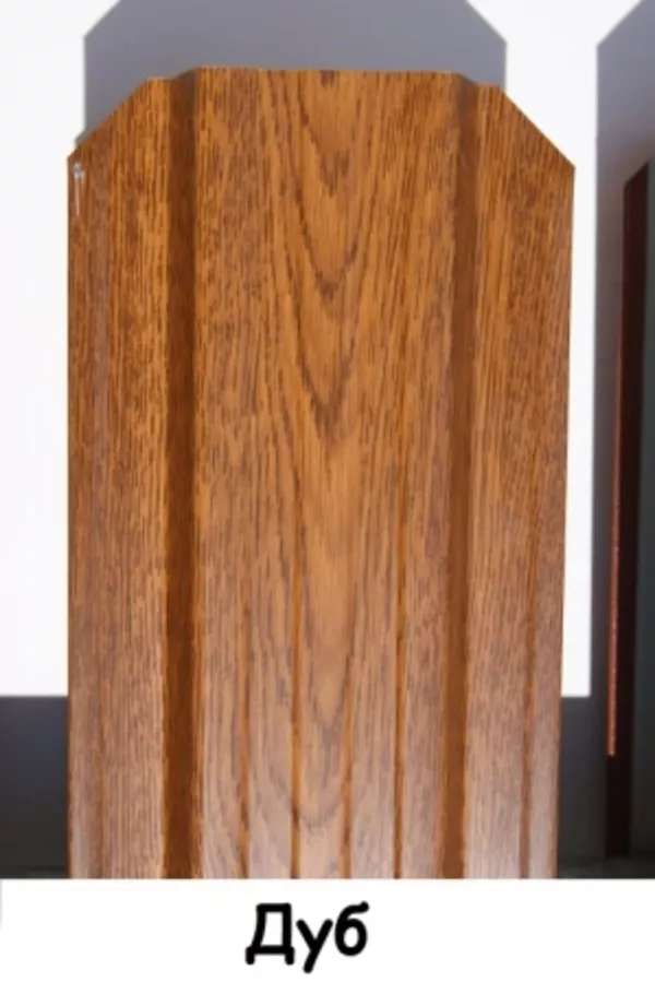 Штакетник металлический для забора под дерево(Золотой дуб, ольха) 3