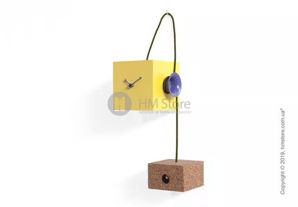 Оригинальные часы Progetti Uhuhu Clock,  Yellow and Purple