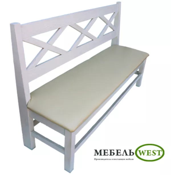Мебель под старину, Скамейка ХИТ в белом цвете 3