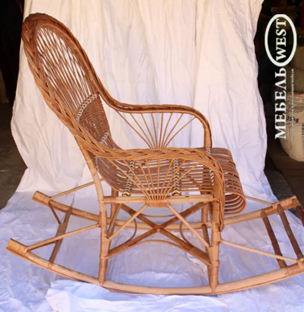 Плетеная мебель от прозводителя,  Кресло-качалка с косой  2