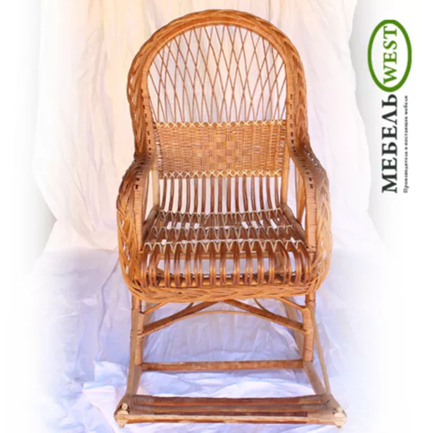 Плетеная мебель от прозводителя,  Кресло-качалка с косой  3