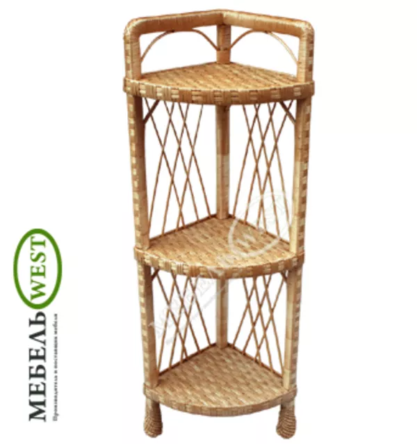 Плетеная мебель оптом, Полка из лозы (угловая)