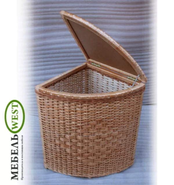 Плетеная мебель цены, Корзина для белья угловая 3