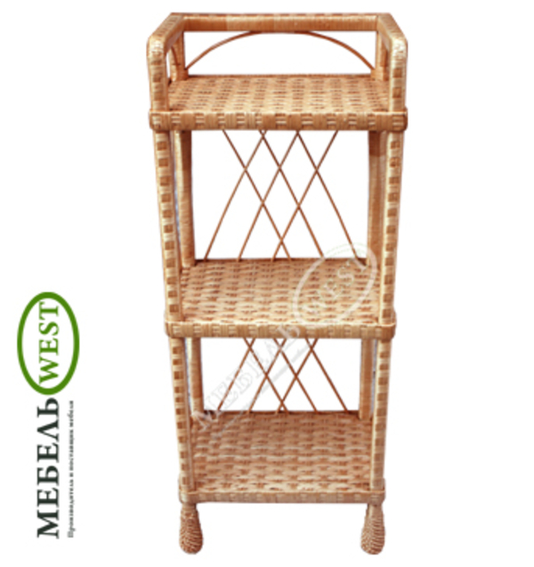 Плетеная мебель недорого,  Полка из лозы (3 яруса)