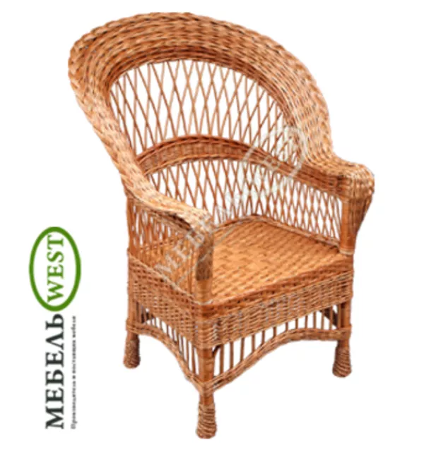 Плетеные столы и стулья,  Кресло Развернутое