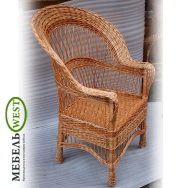 Плетеные столы и стулья,  Кресло Развернутое 3