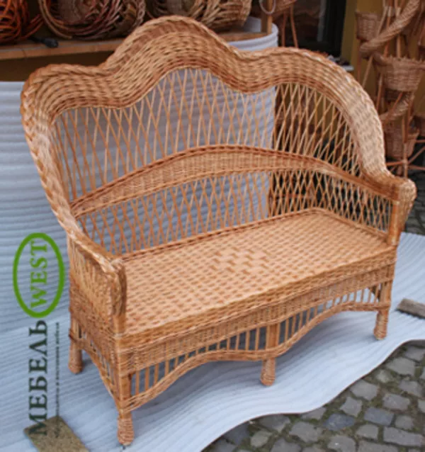 Изготовление плетеной мебели, Скамейка Развернутая 2