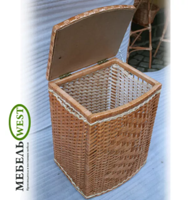 Плетеная корзина для белья 3