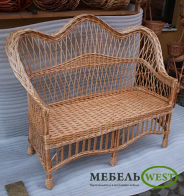 Плетеная мебель купить, Скамейка Простая 2