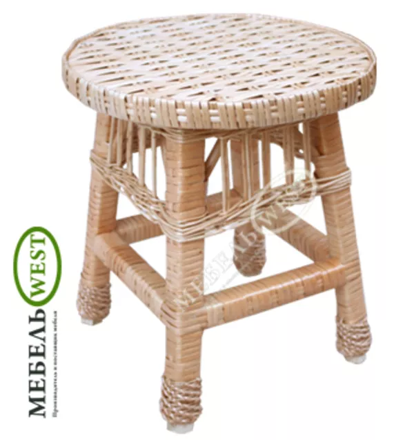 Плетеные стулья для кухни,  Табурет из лозы 2