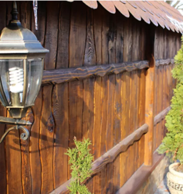 Забор под старину, оформление территории 2