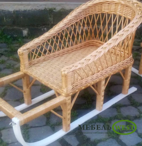 Санки плетеные из лозы,  Санки Снегирь 