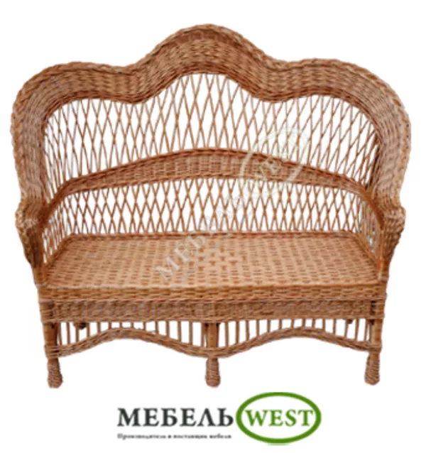 Изготовление плетеной мебели, Скамейка Развернутая