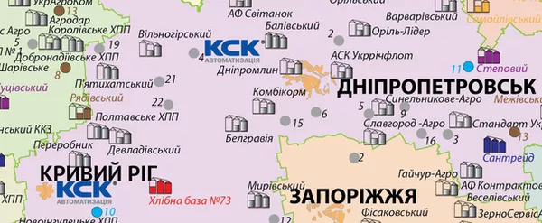 Карта элеваторов Украины 5