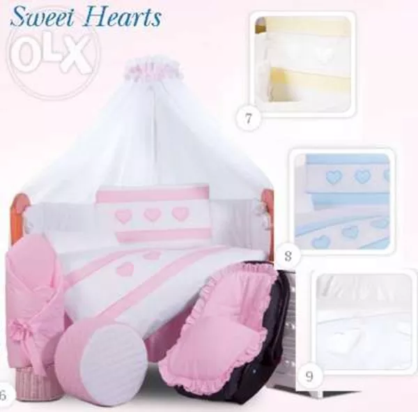 Постельное белье в кроватку Tuttolina sweet hearts