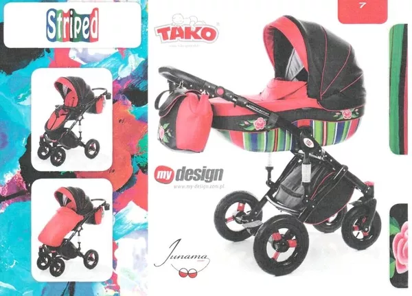 Детские коляски новинки, Коляска универсальная TAKO Design Striped