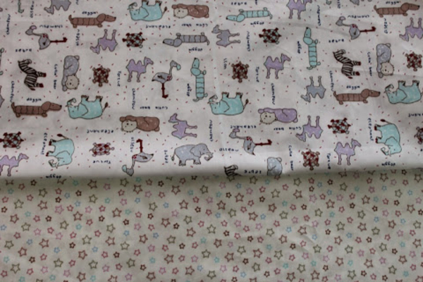 Постель в кроватку из сатина,  Комплект Забавные животные