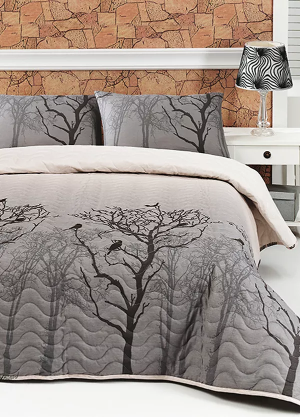  Купить покрывало в интернет-магазине Eponj Home Bird серое 200*220