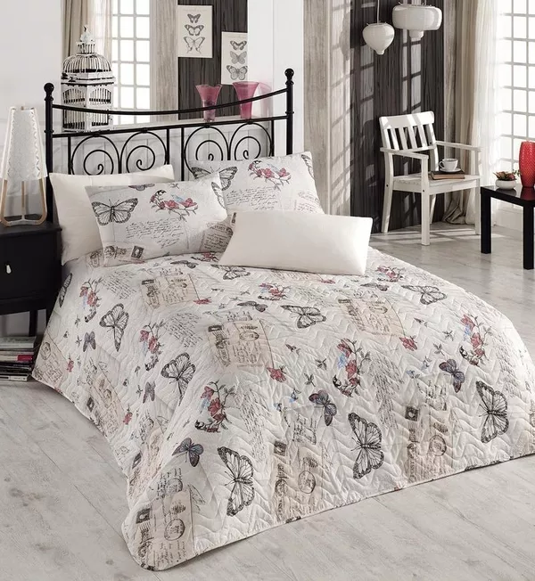 Купить покрывало недорого Eponj Home Retrofly бежевое 160*220