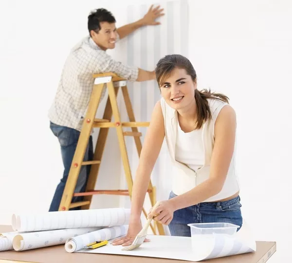 Клеим обои Обухов,  Киев 