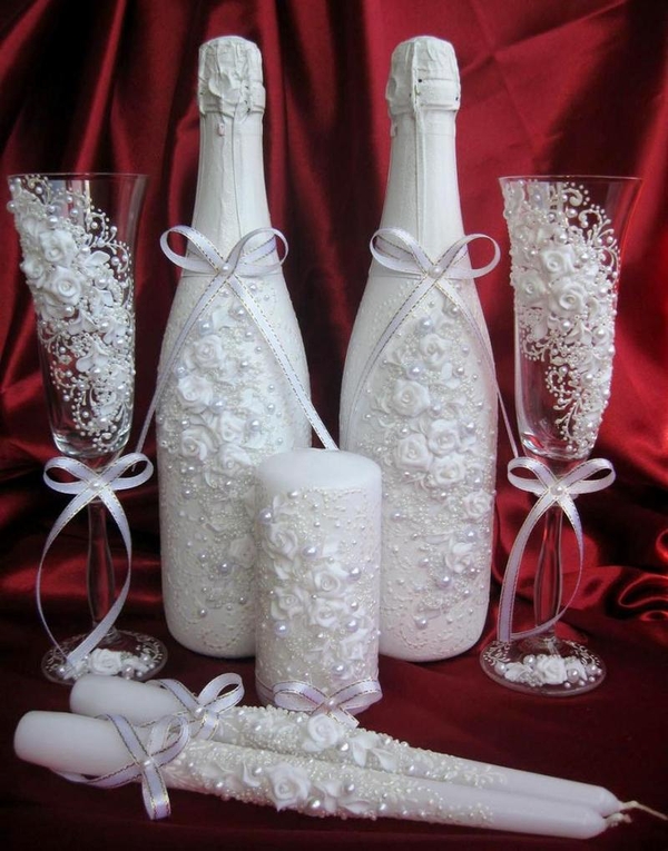 Аксессуары для свадьбы: бокалы,  шампанское,  подушки,  казна,  свечи 10