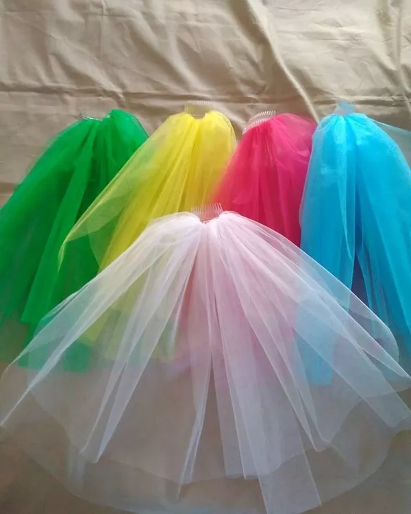 Фата цветная, для подружек невесты, для девичника