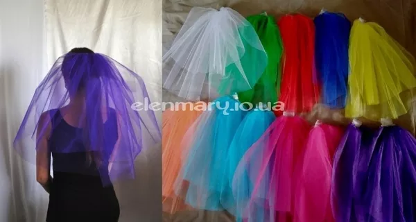 Фата цветная, для подружек невесты, для девичника 2